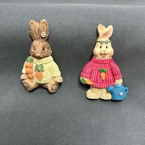 Enesco Bunny Brooch Set  vintage 1990s